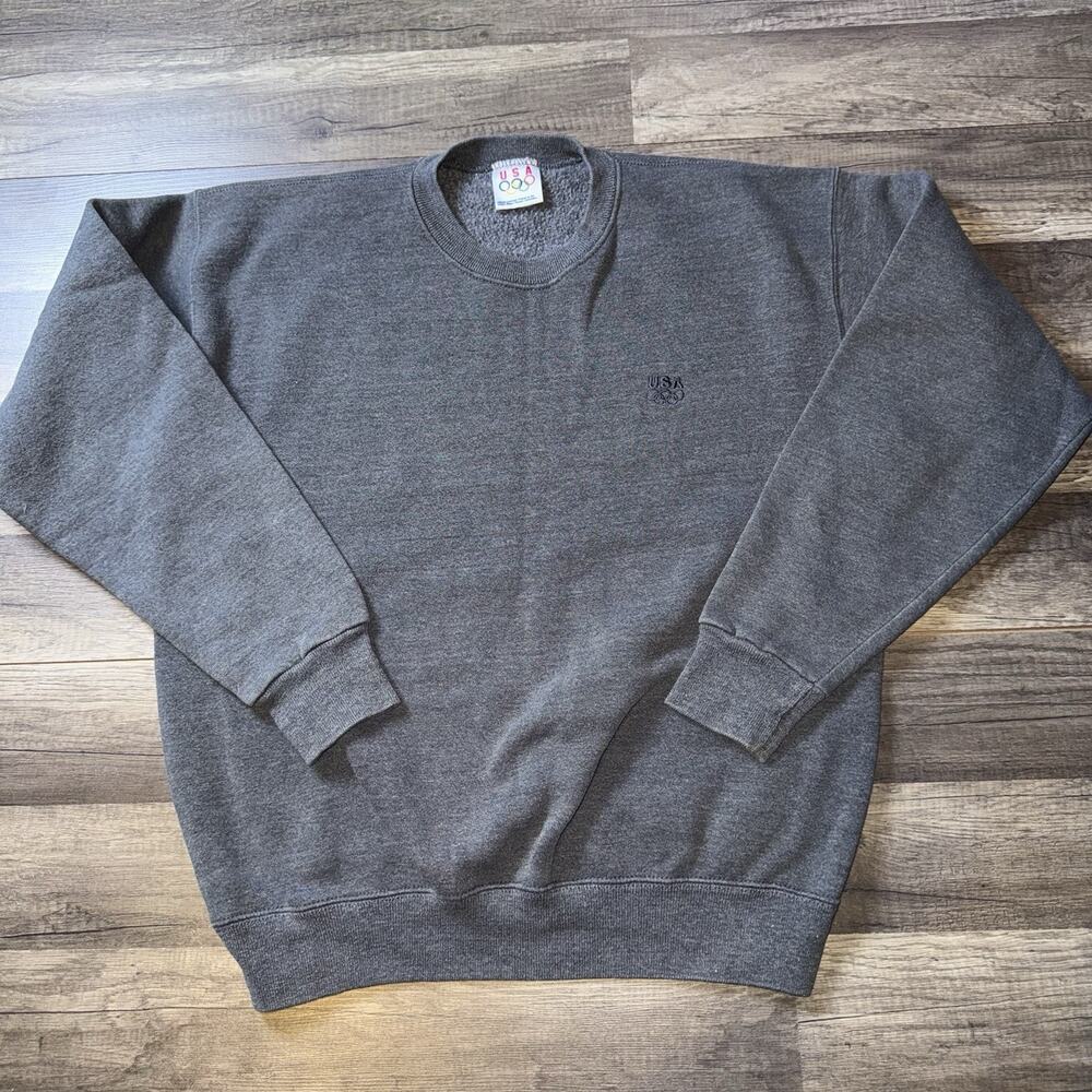 90’s USA Olympics Vintage Gray Sweatshirt sz Large Crewneck Y2K